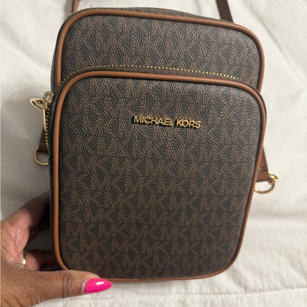 Michael Kors Brown Belt Bag with Signature Monogram